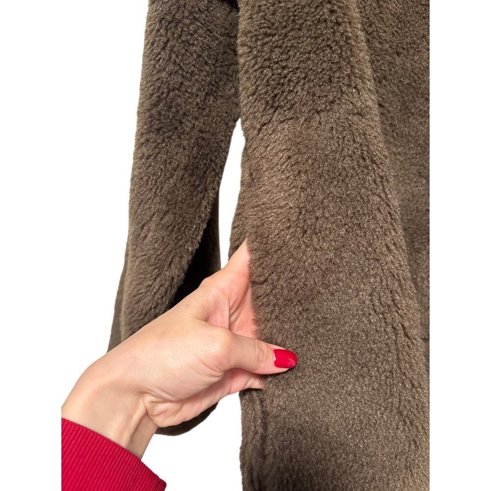 H&M Brown Faux Sherpa Snap Button Jacket S - Picture 4 of 12